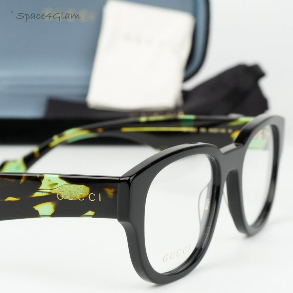 BRAND NEW Gucci GG1429O 003 Black Green Havana Square Men Eyeglasses GG 1429O - Picture 4 of 7